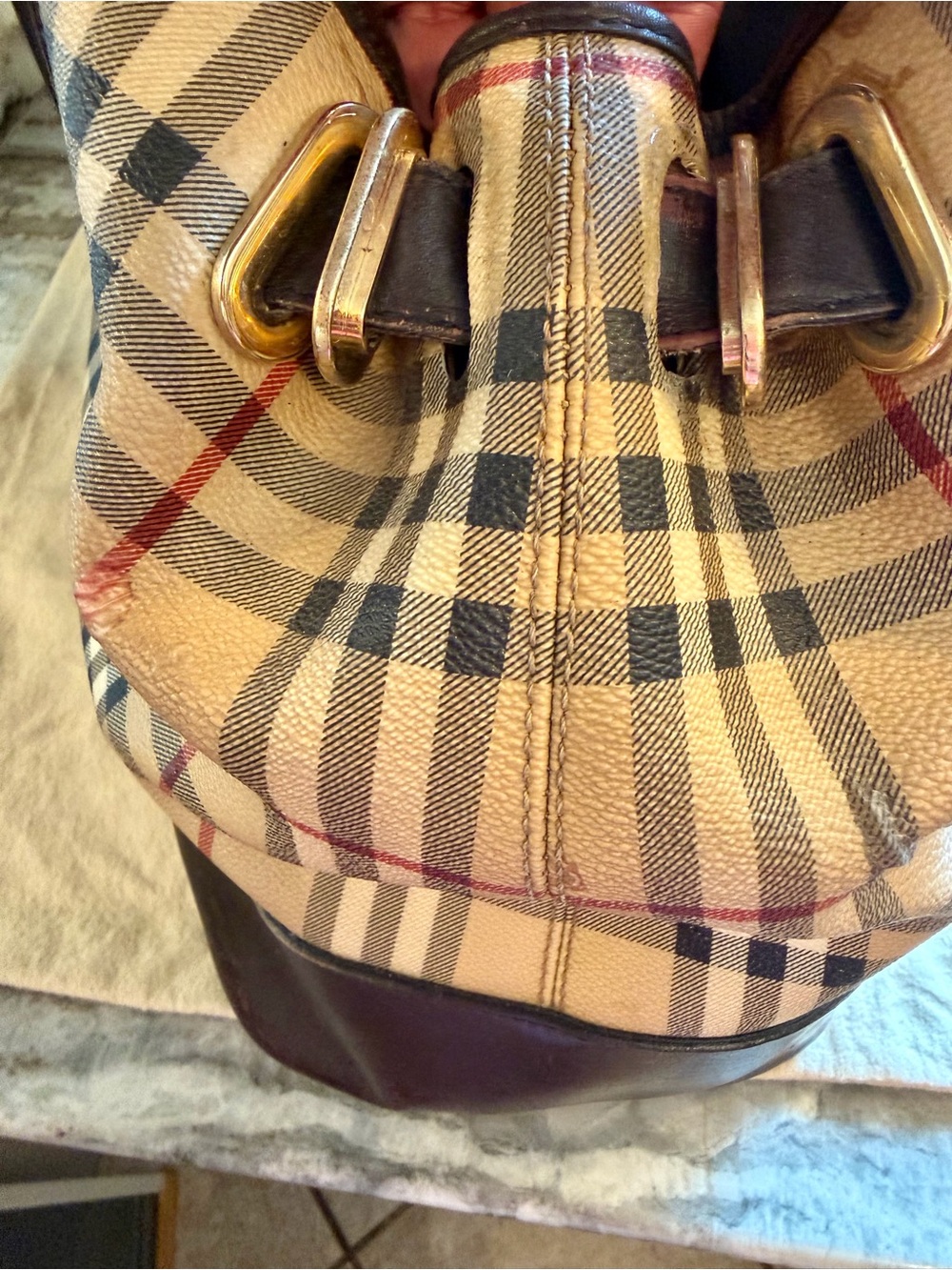 Authentic Classic Burberry Haymarket Collection Large Bag - Picture 8 of 15